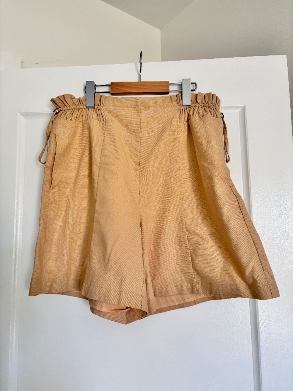 Mon Renn Cotton/Linen Blend Paperbag High Waist Shorts Women’s Size Medium